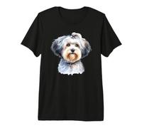 Lowchen Chien Lion Petit Chiot Portrait Rare T-Shirt Haut de Gamme