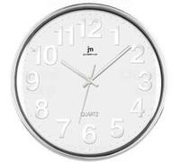 00816 Horloge à quartz Cercle Chrome, Blanc