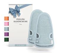 LoWell® 2 pièces de gants de gommage exfoliants- Gant exfoliant pour hammam pour le corps et le visage - Guide d'exfoliation et 2 ventouses en bonus - Gris