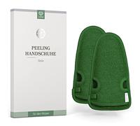 LoWell® 2 pièces de gants de gommage exfoliants- Gant exfoliant pour hammam pour le corps et le visage - Guide d'exfoliation et 2 ventouses en bonus - Vert