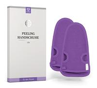 LoWell® 2 pièces de gants de gommage exfoliants- Gant exfoliant pour hammam pour le corps et le visage - Guide d'exfoliation et 2 ventouses en bonus - Violet