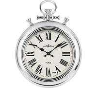 LoWell 21460C Horloge Murale de Poche avec Mouvement à Quartz à Piles Chromé 41 cm