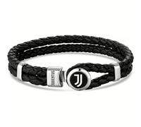 Lowell Bracelet en cuir tressé avec plaque JUVENTUS FC B-JB010ULN, M, Simili cuir