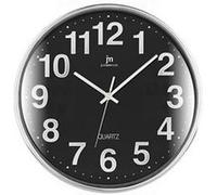 Justaminute 00816 Horloge à quartz Cercle Noir, Chrome