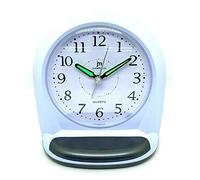 LOWELL Réveil à Quartz Just a Minute en Plastique avec Mouvement synchronisé, Couleur Blanche, 11 x 12 x 7 H, Piles nécessaires 2 x AA, métal