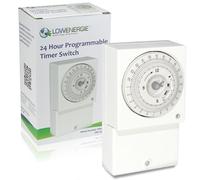 LOWENERGIE Minuteur mural mécanique 24 heures - Contrôle câblé 16 A pour chauffages à immersion, éclairage, ventilateurs et systèmes de stockage d'énergie (charge maximale de 3000 W)