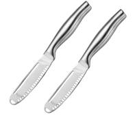 loweo Couteau à Beurre Trou Couteau à Dessert à Fromage Couteau à Confiture en Acier Inoxydable Couverts à Pain Grillé Coupe-Fromage Outils de Cuisine