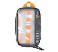 Lowepro Gearup Pouch Mini, Etui D'Essentiels de Voyage pour Cordons, Câbles, Adaptateurs, Batteries, Chargeurs et Clés USB, Tissu Recyclé, Gris