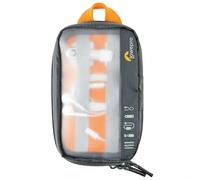 Lowepro Gearup Pouch Mini, Etui D'Essentiels de Voyage pour Cordons, Câbles, Adaptateurs, Batteries, Chargeurs et Clés USB, Tissu Recyclé, Gris