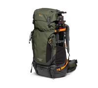 Lowepro PhotoSport PRO BP 70L AW IV Sac à dos en tissu recyclé pour appareil photo sans miroir, accès avant/arrière, insert amovible pour appareil photo et accessoires, taille M/L, gris foncé/vert