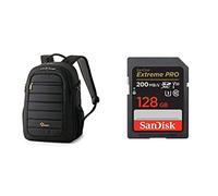 Lowepro Tahoe BP 150 noir (Import Royaume Uni) & SanDisk 128 Go Extreme PRO carte SDXC + RescuePRO Deluxe, jusqu'à 200 Mo/s, UHS-I, Classe 10, U3, V30
