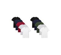 Lower East Basic Rundhals T-Shirts für Herren 10er Pack aus 100% Baumwolle I Herren T-Shirt in vielen Farben M Schwarz, Dunkelgrün, Dunkelblau, Hellgrau Melange, Weiß, Dunkelrot