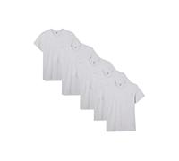 Lower East Basic Rundhals T-Shirts für Herren 5er Pack aus 100% Baumwolle I Herren T-Shirt in vielen Farben XL Hellgrau Melange