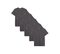 Lower East Basic Rundhals T-Shirts für Herren 5er Pack aus 100% Baumwolle I Herren T-Shirt in vielen Farben L Anthrazit