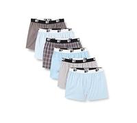 Lower East Boxers américain avec ceinture élastique, Hommes, Bleu clair/Gris (lot de 6), L