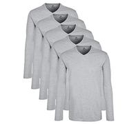 Lower East Chemise à manches longues avec col en V, Hommes, Gris (lot de 5), L