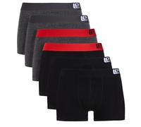 Lower East H Lot de 6 Boxers rétro, Noir, Anthracite, Bleu foncé, XXL