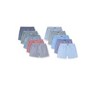 Lower East Le150 Boxershorts Homme, 10er Set, American, Business / Petits Chèques, L