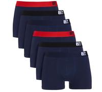 Lower East LE159 1 Paire, Bleu foncé avec Noir et Rouge, S (Lot de 6) Hommes