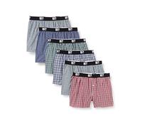 Lower East Boxers américain avec ceinture élastique, Hommes, Classique à carreaux (lot de 6), S