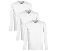 Lower East Lot de 3 t-Shirts à Manches Longues pour Homme, Blanc., XXL