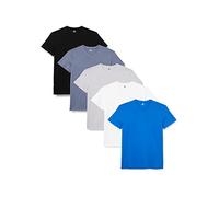 Lower East T-shirt avec col en V, Hommes, Blanc/Noir/Bleu Olympia/Gris chiné/Gris (Folkstone Grey) - (Lot de 5), XL
