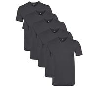 Lower East T-shirt avec col en V, Hommes, Gris (Forged Iron), lot de 5, S