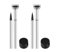 Lower Lash Stamp, Silicone Eyelash Stamp, Lower Eyelash Stamps Quick Eye Makeup Tool, One Brush for Double Use (Black+Brown)