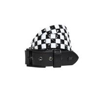 Lowlife of London Belts Ceinture en cuir cloutée triple S à 3 rangées de pyramides cloutées Punk Goth Rock Pyramide Ceinture cloutée Clous en métal Trois rangées de rivets pour homme et femme,