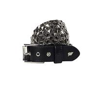 Lowlife of London Belts Ceinture en cuir pyramidale cloutée diagonale cloutée punk gothique rock ceinture en métal diamant posé diagonalement, ceinture en cuir alternatif pour homme et femme,