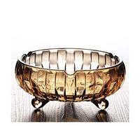LOWLIU Cendrier Cendrier de Verre créatif Crystal Cendrier Accueil/Hôtel/Restaurant Cendrier Il y a Trois Styles de Plateau de cigares Ambre de 5,4 Pouces Cendrier portatif (Color : C)
