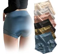 Lowvedgk 6pcs Culotte Absorbant l'humidité en Satin de Soie glacée de qualité supérieure Culotte en Soie glacée keepholdon (6 pièces,3XL (80-90kg))