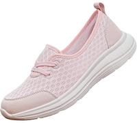 LOWVEDGK Women's Soft Sole Mesh Comfort Orthopedic Shoes Orthopedic Loafers in Breathable Orthopedic Shoes for Women Casual Slip-on Shoe (Pink,3.5 UK)
