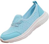 LOWVEDGK Women's Soft Sole Mesh Comfort Orthopedic Shoes Orthopedic Loafers in Breathable Orthopedic Shoes for Women Casual Slip-on Shoe (Blue,3.5 UK)