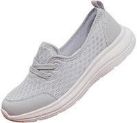 LOWVEDGK Women's Soft Sole Mesh Comfort Orthopedic Shoes Orthopedic Loafers in Breathable Orthopedic Shoes for Women Casual Slip-on Shoe (Gray,7 UK)