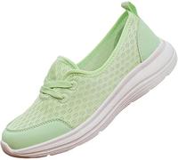 LOWVEDGK Women's Soft Sole Mesh Comfort Orthopedic Shoes Orthopedic Loafers in Breathable Orthopedic Shoes for Women Casual Slip-on Shoe (Green,5.5 UK)