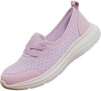 LOWVEDGK Women's Soft Sole Mesh Comfort Orthopedic Shoes Orthopedic Loafers in Breathable Orthopedic Shoes for Women Casual Slip-on Shoe (Purple,3.5 UK)