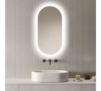 Loxa - Miroir de Salle de Bain Ovale Fiona avec LED 40 x 80 cm - Intensité Variable - Plat sans buée - Qualité Durable - Installation Facile