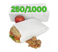 Loxato 1000 Sachets Papier Kraft Alimentaire Sandwich - Blanc 15x6,5x28 cm | Sac Papier Sandwich, Emballage Boulangerie, Pâtisserie, Bonbon, Café, Pochette Kraft, Contact Alimentaire