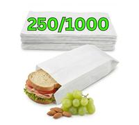 Loxato 250 Sachets Papier Kraft Alimentaire Sandwich - Blanc 10x5,5x25 cm | Sac Papier Sandwich, Emballage Boulangerie, Pâtisserie, Bonbon, Café, Pochette Kraft, Contact Alimentaire