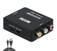 loxeu Convertisseur RCA vers HDMI 1080P Adaptateur AV vers HDMI Plug & Play | Composite Vidéo Audio vers H-DMI avec Câble d’Alimentation USB Supportant PAL NTSC SECAM pour PS1 PS2 Wii N64 VHS VCR DVD TV