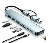 loxeu Hub USB-C 3.0 8 en 2 Multiport Lecteur SD TF USB 3.5mm Audio pour PC | Adaptateur USB-C 5Gbps avec Ports USB ports 3.0 2.0 Type-C pour MacBook Pro iPad Dell XPS Galaxy Tablette Surface XPS Dell