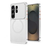 LOXO CASE Coque à Cadre Métallique pour Samsung Galaxy S25 Ultra, Argent