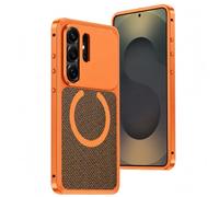 LOXO CASE Coque à Cadre Métallique pour Samsung Galaxy S26 Ultra, Orange