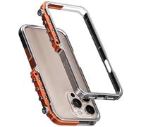 LOXO CASE Coque Bumper en Alliage d'Aluminium pour iPhone 16 Pro, Cadre Métallique sans Dos avec Fixation par Vis, Boutons Mécaniques et Design Industriel Minimaliste Ultra Fin, Argent