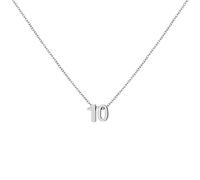 LOXUAKAM Collier ras du cou en forme de chiffre plaqué or 18 carats avec breloque délicate pour mois de naissance, bijou personnalisé cadeau d'anniversaire pour sa fille en acier inoxydable, Silver 10