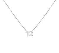 LOXUAKAM Collier ras du cou en forme de chiffre plaqué or 18 carats avec breloque délicate pour mois de naissance, bijou personnalisé cadeau d'anniversaire pour sa fille en acier inoxydable, Silver 12