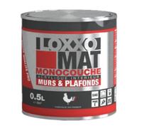 LOXXO - Peinture Acrylique Murs & Plafonds - Monocouche - Blanc Mat - Conditionnement 0,5L, Couleur BLANC