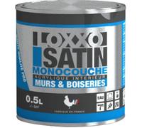 Loxxo Peinture Acrylique Murs & Plafonds - Monocouche - Satin (Conditionnement: 0,5L - Couleur: BLANC)