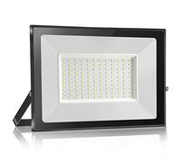 loyal 100W 10000LM Projecteur LED Extérieur, Super Lumineux Blanc Froid 6000K Spot LED Extérieur, IP65 Étanche Verre Trempé à Grain Fin LED Éclairage de Sécurité, Lampe LED pour Entrée Terrasse Cour
